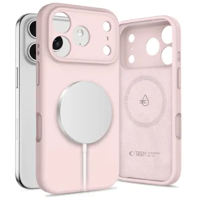 Tech-Protect Mobilskal till iPhone 17 Pro Max Magsafe Silikon - Pearl Rosa
