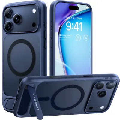 TORRAS iPhone 17 Pro Max Mobilskal MagSafe Kickstand - Mörkblå