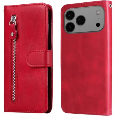 Trolsk Plånboksfodral med Dragkedja och Stativfunktion (iPhone 17 Pro Max) - Rosa