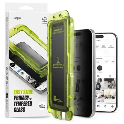 [2-Pack] Ringke iPhone 17 Pro Skärmskydd Härdat Glas Privacy