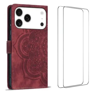 [2Pcs] WANLONFENG iPhone 17 Pro Plånboksfodral MTL Series