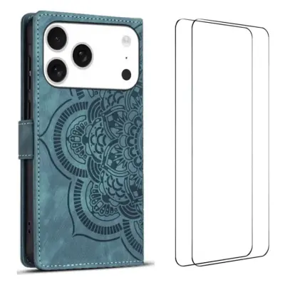 [2Pcs] WANLONFENG iPhone 17 Pro Plånboksfodral MTL Series