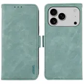 ABEEL iPhone 17 Pro Fodral PU Läder Folio Ställ Baby Blue