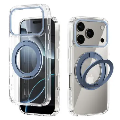 ABEEL Q-LUCK iPhone 17 Pro Skal med Rotera Kickstand - Baby Blue