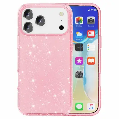 AMORUS Mobilskal till iPhone 17 Pro Shockproof - GlitterRosa