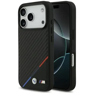 BMW Mobilskal till iPhone 17 Pro MagSafe M Carbon Tricolor Line - Svart