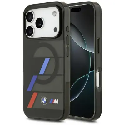BMW Mobilskal till iPhone 17 Pro MagSafe Metal Tricolor Lines - Svart