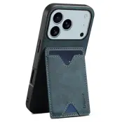 DENIOR iPhone 17 Pro Mobilskal Kickstand Korthållare - Blå