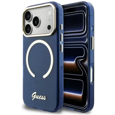Guess IML Script Metal MagSafe Case (iPhone 17 Pro) - Transparent