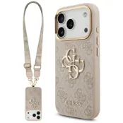 Guess Mobilskal till iPhone 17 Pro 4G Big Classic Logo Big Strap Metal - Rosa
