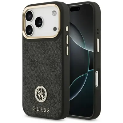 Guess Mobilskal till iPhone 17 Pro Magsafe Strass Logo - Svart