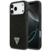 Guess iPhone 17 Pro Mobilskal Rhinestone Triangle Logo - Svart