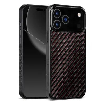 iPhone 17 Pro Mobilskal Aramid Fiber Shockproof - Röd