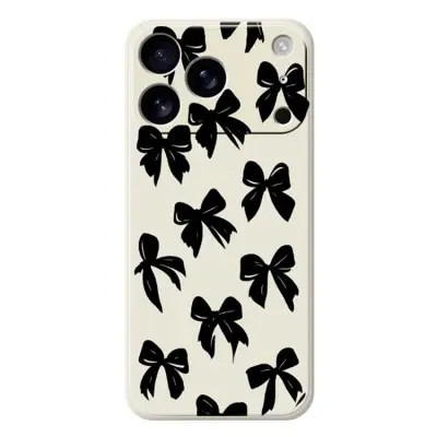 iPhone 17 Pro Mobilskal Bow Pattern Printing Straight - Beige