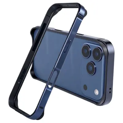 Mobilskal till iPhone 17 Pro Bumper Ultra Thin Metal TPU - Blå