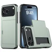 iPhone 17 Pro Mobilskal korthållare - Armégrön