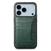 iPhone 17 Pro Mobilskal Korthållare Crocodile - Grön
