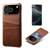 iPhone 17 Pro Mobilskal Korthållare Dual - Brun