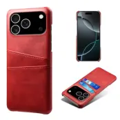 iPhone 17 Pro Mobilskal Korthållare Dual - Röd
