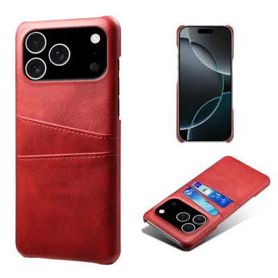Mobilskal till iPhone 17 Pro Korthållare Dual - Röd