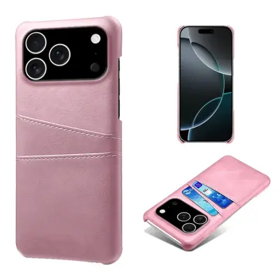 Mobilskal till iPhone 17 Pro Korthållare Dual - Roséguld