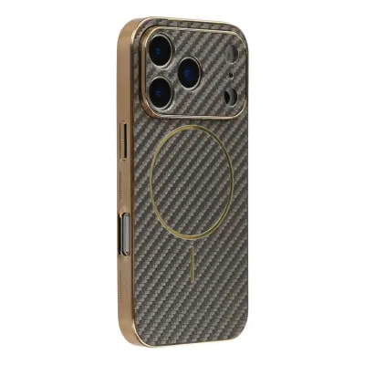 iPhone 17 Pro Mobilskal MagSafe Carbon Fiber Electroplated