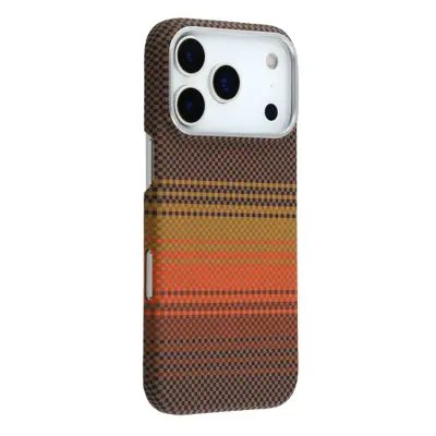 Mobilskal till iPhone 17 Pro MagSafe Carbon Fiber (Kaffe/Guld)
