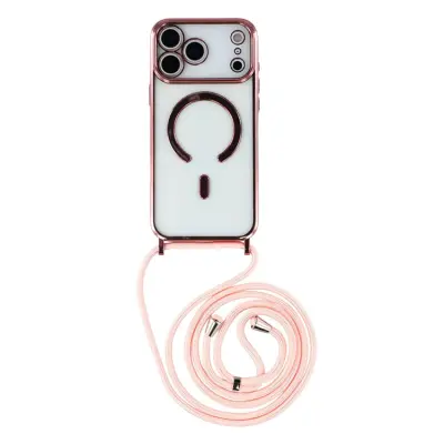 Mobilskal till iPhone 17 Pro MagSafe Electroplating Edge TPU - Rosa
