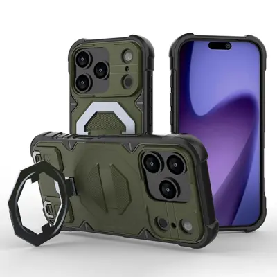 Mobilskal till iPhone 17 Pro MagSafe Kickstand Med snodd - Grön