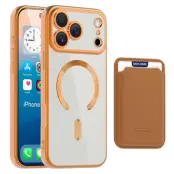 Mobilskal till iPhone 17 Pro MagSafe Korthållare TPU + PC - Orange