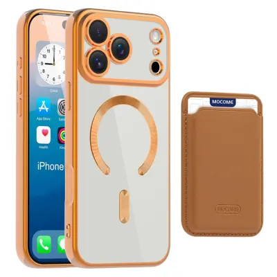 Mobilskal till iPhone 17 Pro MagSafe Korthållare TPU + PC - Orange