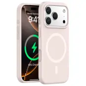 iPhone 17 Pro Mobilskal Magsafe Liquid Silicone - Grå Rosa