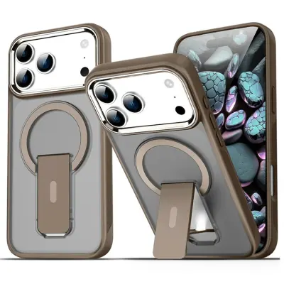 iPhone 17 Pro Mobilskal MagSafe PC+TPU med Kickstand - Guld