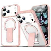 iPhone 17 Pro Mobilskal MagSafe PC+TPU med Kickstand - Rosa