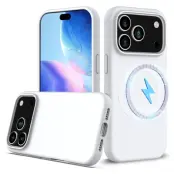 iPhone 17 Pro Mobilskal MagSafe Silikon Anti-Drop - Vit