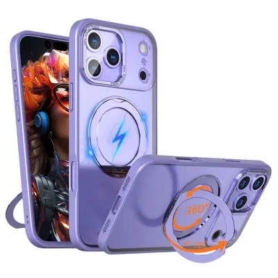 iPhone 17 Pro Mobilskal MagSafe TPU + Acrylic Kickstand - Ljuslila