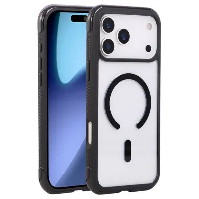 iPhone 17 Pro Mobilskal MagSafe TPU+PC Transparent - Svart