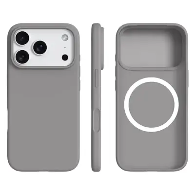iPhone 17 Pro Mobilskal MagSafe Ultra Thin Silicone - Grå