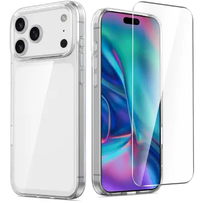 Mobilskal till iPhone 17 Pro TPU med Härdat Glas - Clear