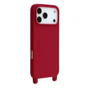 iPhone 17 Pro Mobilskal TPU med Hål för Rem - Mörkröd