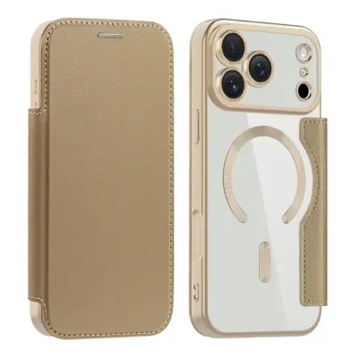 iPhone 17 Pro Plånboksfodral MagSafe RFID - Guld (Ökenguld)
