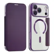 iPhone 17 Pro Plånboksfodral Magsafe RFID Blocking - Mörklila