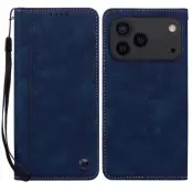 iPhone 17 Pro Plånboksfodral med Rem Lines Pattern - Blå