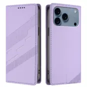 iPhone 17 Pro Plånboksfodral Punk Style Imprinted - Ljuslila