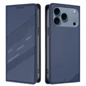 iPhone 17 Pro Plånboksfodral Punk Style Imprinted - Mörkblå