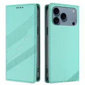 iPhone 17 Pro Plånboksfodral Punk Style Imprinted - Mintgrön