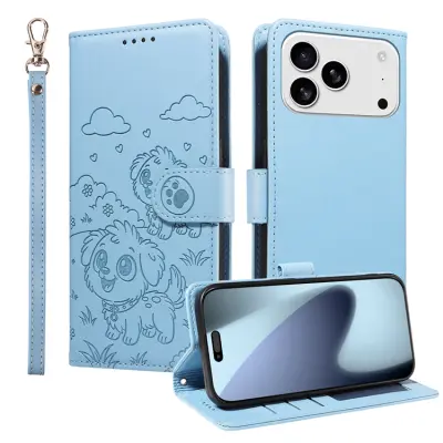 iPhone 17 Pro Plånboksfodral RFID med handledsrem - Blå