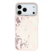 JAUCASE iPhone 17 Pro Mobilskal Magsafe Snake Texture (Rosa)