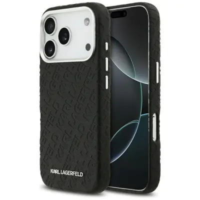 Karl Lagerfeld Mobilskal till iPhone 17 Pro MagSafe FW Stamped Karl (Svart)