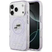 Karl Lagerfeld iPhone 17 Pro Mobilskal Magsafe Glitter Karl Och Choupette Heads